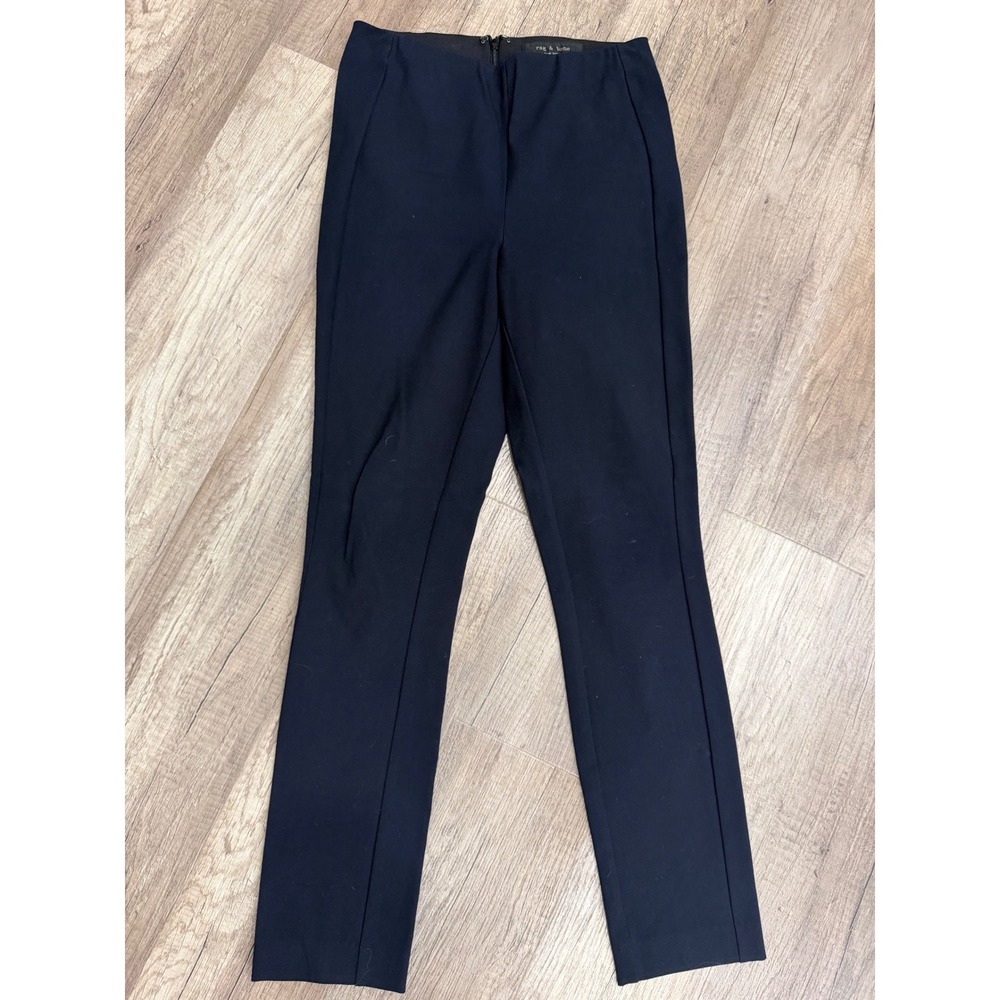 Rag & Bone Monet Pants Womens 2 Blue Back Zip Stretch Slim Fit Minimalist